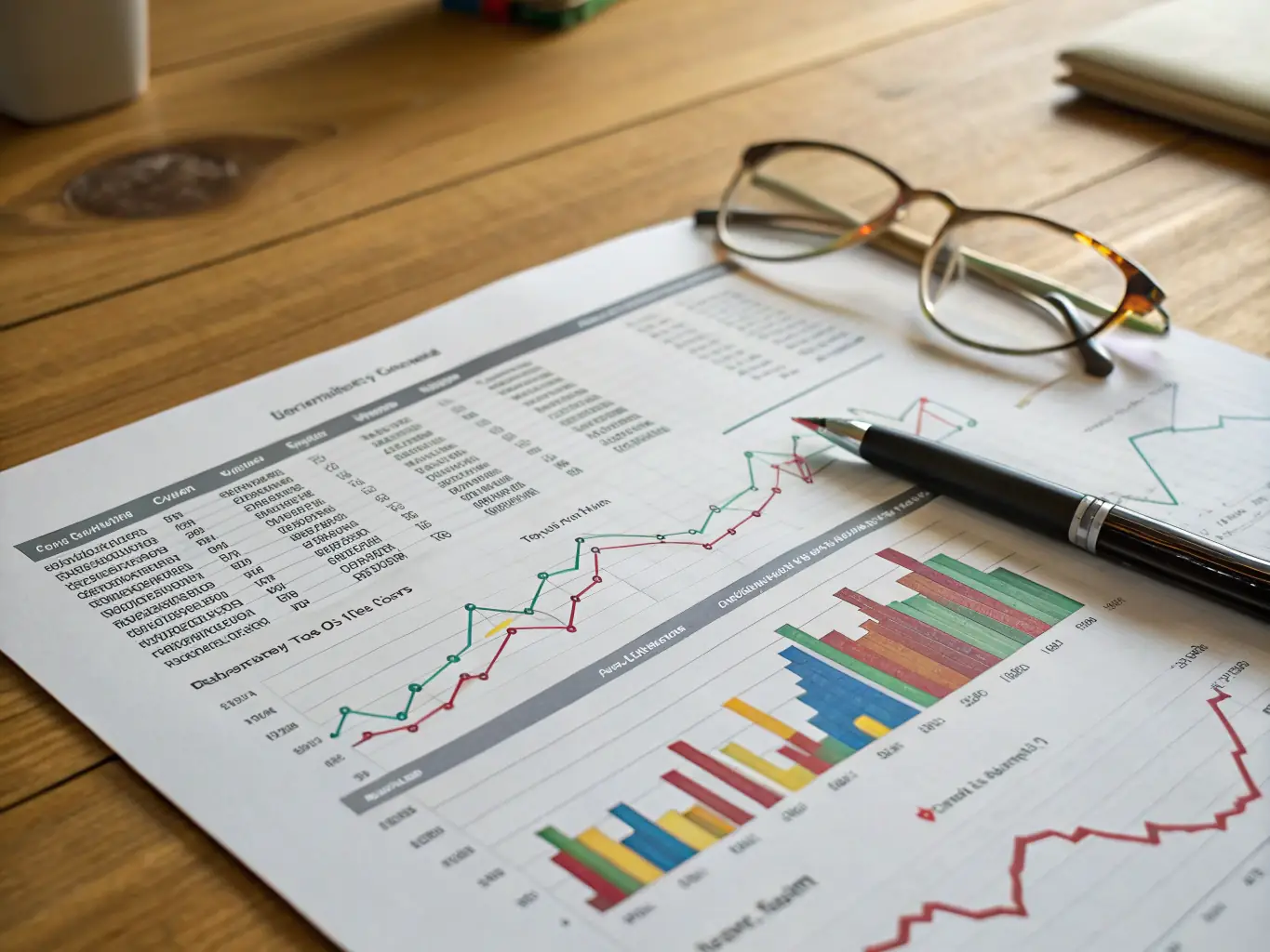 A magnifying glass over a document with financial figures, symbolizing transparency and clear communication in gold IRA services.