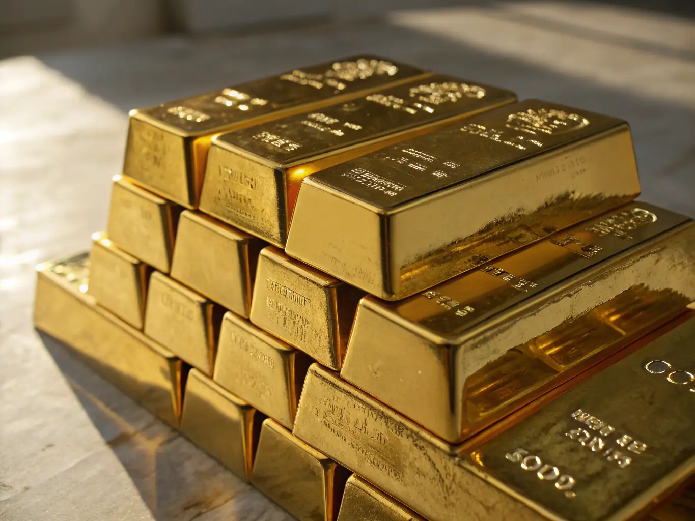 A close-up shot of a gleaming gold bar resting in a secure vault, symbolizing the safety and security of investing in a Gold IRA for long-term financial stability.